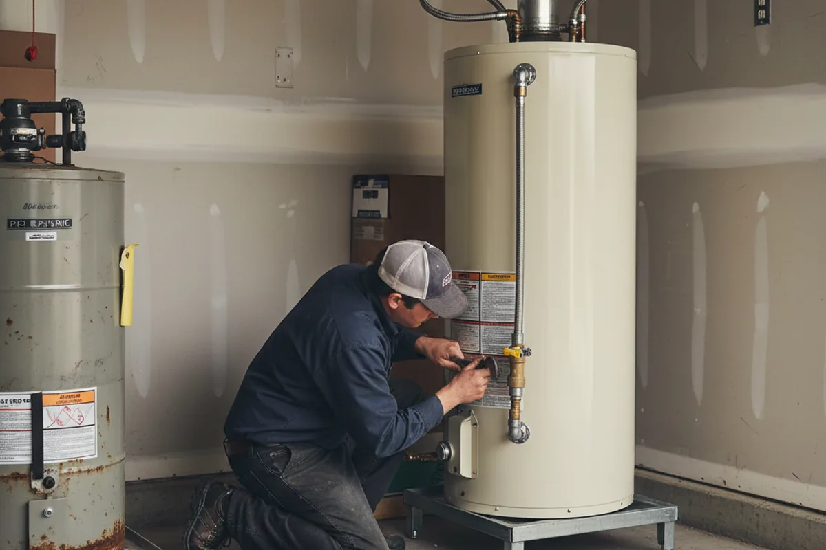 Water heater and shutoff valve replacement in Red Oak