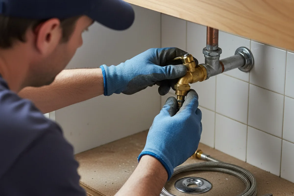 Shutoff valve and fitting work during Emergency Plumbing in Red Oak